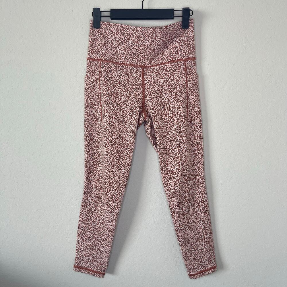 Athleta Salutation Stash Pocket II Textured 7/8 Tight 23” Orange White - Size S